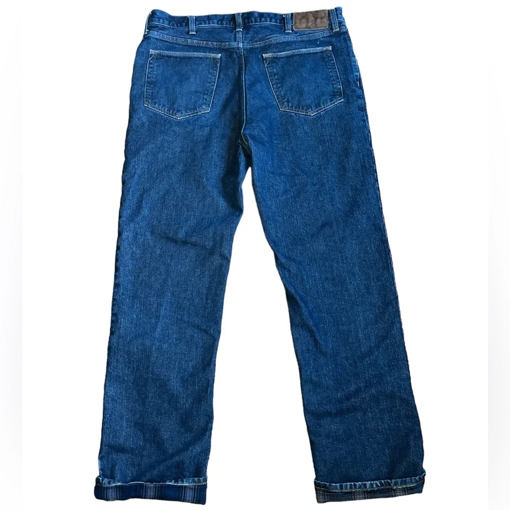 Eddie Bauer jeans flannel lined straight leg 38 x 36 tall - Picture 2 of 14